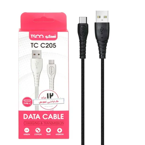 کابل تبدیل USB به USB-C تسکو مدل TCC205 طول 1 متر